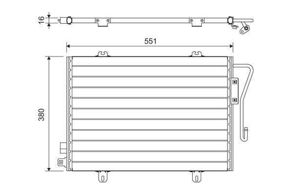 KLİMA KONDENSERİ KURUTUCU İLE CLIO II 1.1-1.2-1.4-1.6-1.9 16V 98> 570x376x16