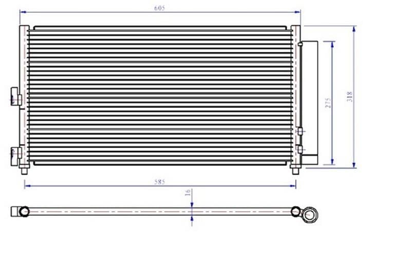 KLİMA RADYATÖRÜ KONDENSER FIAT DOBLO 01>IDEA 04>PUNTO 03> LANCIA YPSILON 06>11 1.2 1.3JTD 1.4 1.9JTD