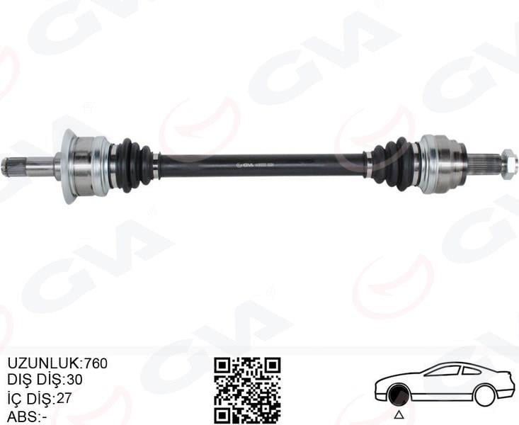 KOMPLE AKS ARKA SOL BMW N20 F10 F12 F13 F06 760MM DİŞ 30 DİFERANSİYEL DİŞ 27