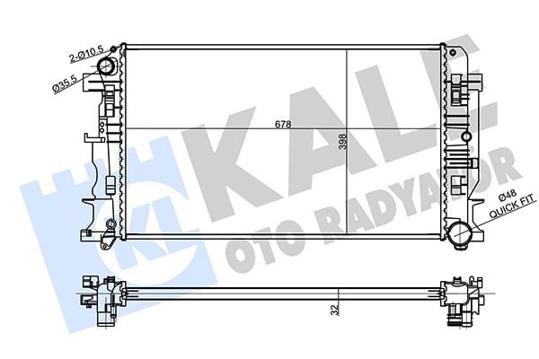 MOTOR SU RADYATORU MERCEDES SPRINTER B906 . VW CRAFTER 30-35-50 678X398X32