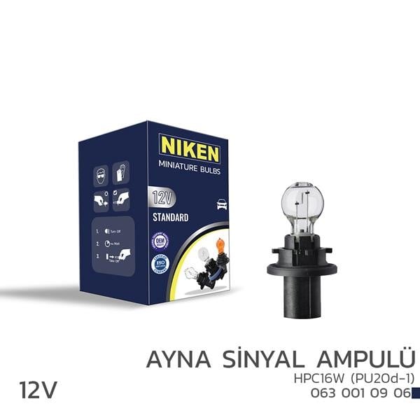 NIKEN 12V HPC16W AYNA SİNYAL AMPULÜ PU20d-1 10LU