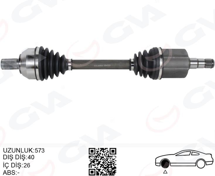 ÖN AKS KOMPLE SOL VOLVO S60 II 15> V60 I 15> V70 III 15> D2-T3-T4 OTOM. SANZIMAN 8 VITES