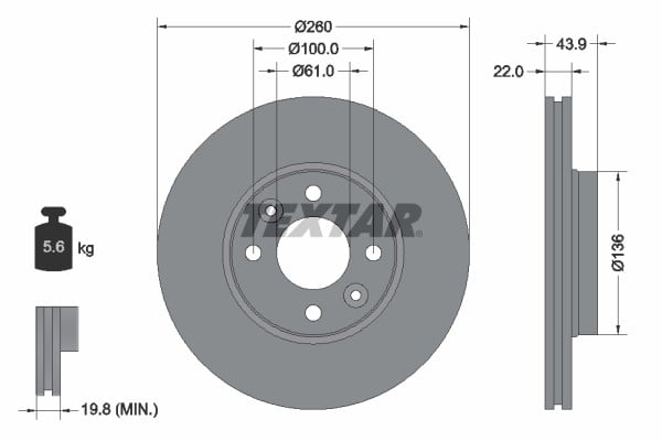 ÖN FREN AYNASI RENAULT MEGANE II 02> CLIO III 05>MODUS 04>MICRA 03>LOGAN 04>NOTE 06> 260x22x4DLxHAV ALI