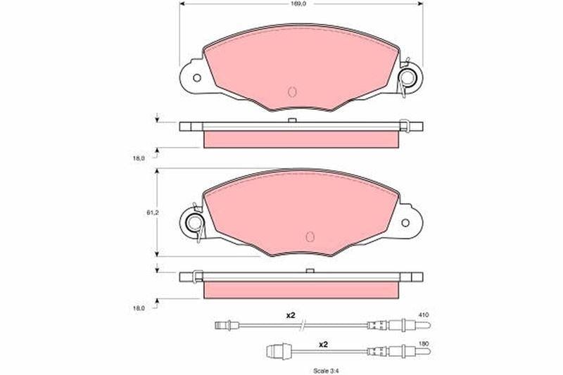 ÖN FREN BALATASI CITROEN XANTİA 2.0-3.0-1.9D-2.0D-2.1D 05-93-04-03 CITROEN XM 3.0-2.5D 08-94-