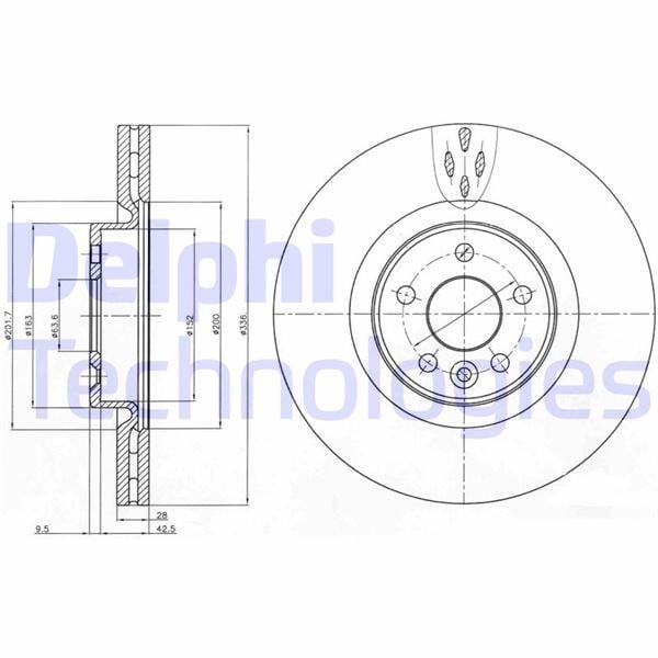ON FREN DISK AYNASI HAVALI VOLVO S60 II 10>15 S80 II 06> V60 I 11>15 V70 III 07>15 XC70 II 09>15 336cm CAP