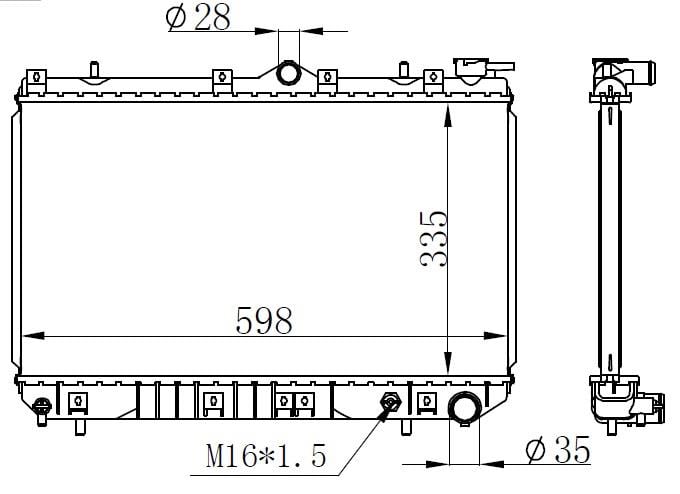RADYATÖR BRAZİNG HYUNDAI EXCEL 86 > 335x598x26 Mek.Şanz.