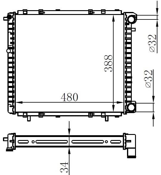 RADYATOR MECHANİCAL MT 480X378X34 19 1.7/1.8İ/1.9D 88 63906-7700272472