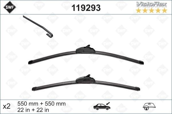SİLECEK 55 55 X2 FLATBLADE-MUZ TİPİ LANDROVER DISCOVERY 3 04 > RANGEROVER SPORT 05 >