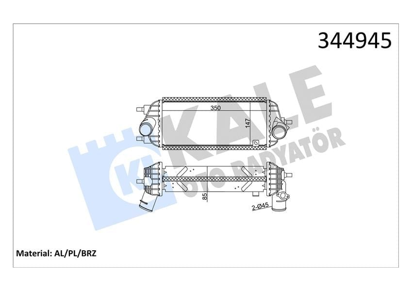 TURBO RADYATÖRÜ INTERCOOLER HYUNDAI İX35 10 > KIA SPORTAGE 13 > 1.7 CRDİ AL/PL/BRZ