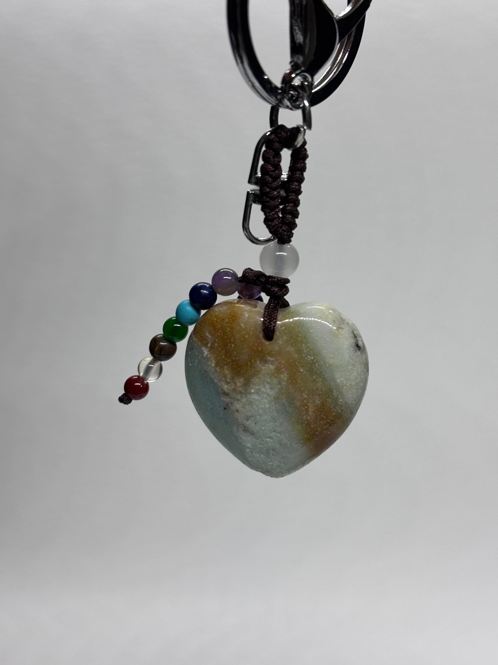 AMAZONİT DOĞALTAŞ ANAHTARLIK CHARM KALP