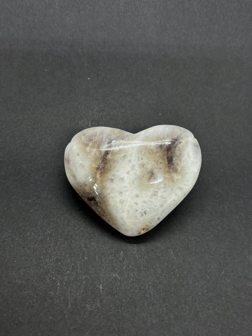 BEYAZ KALSİD KALP PALMSTONE DOĞALTAŞ