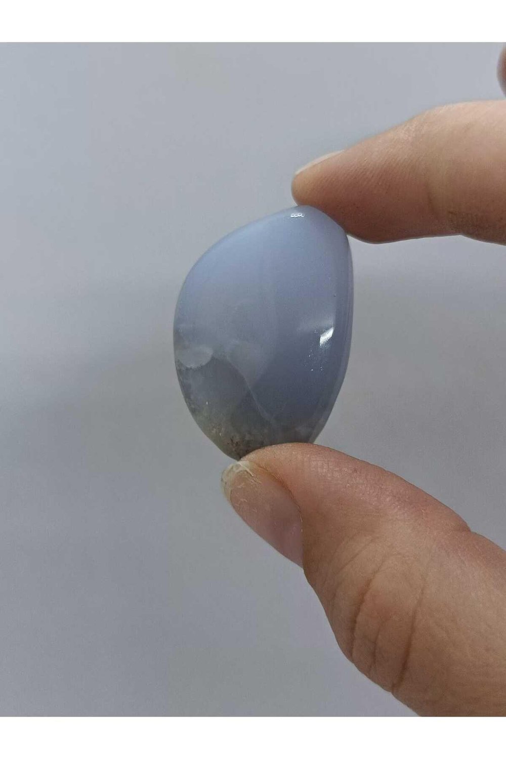 Mavi Kalsedon Oval Doğaltaş Ham Kütle