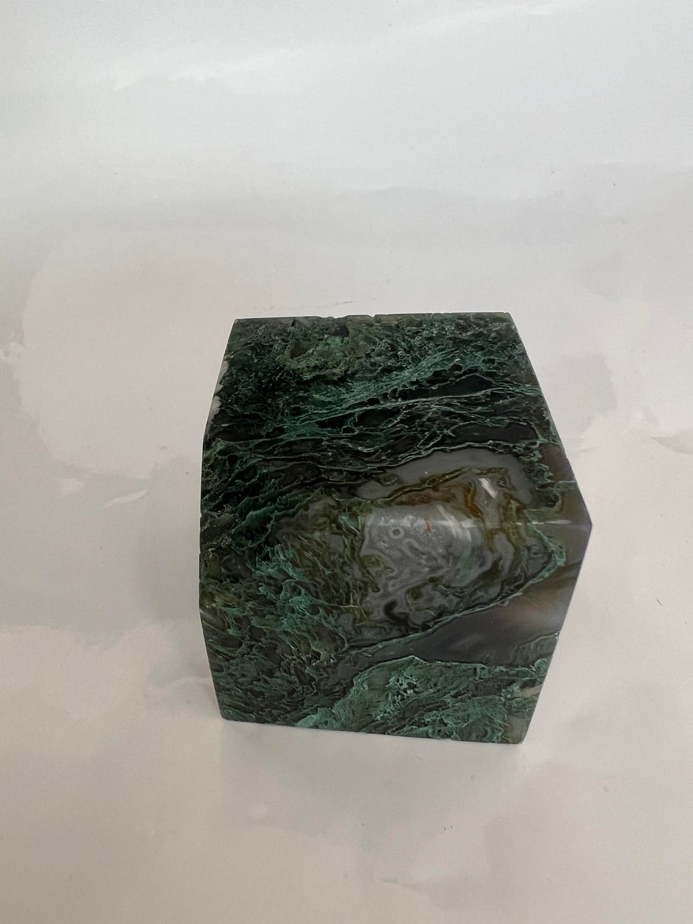 MOSS AGATE DOĞALTAŞ KÜP 5 CM