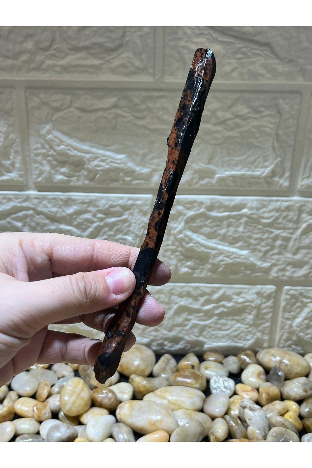 Obsidyen Doğaltaş Asa