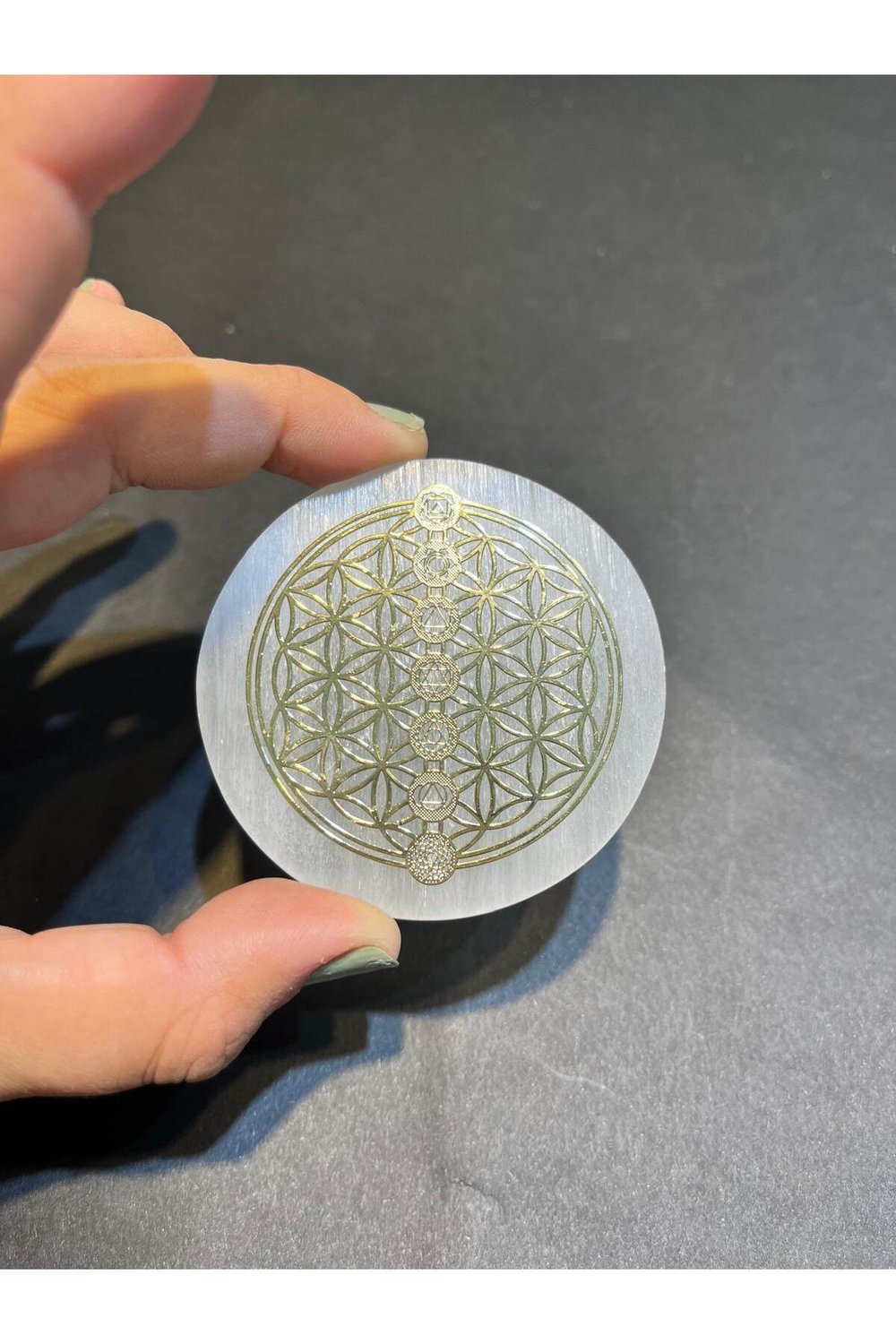 Selenit Disk Özel Sembollü Doğaltaş Arındırıcı