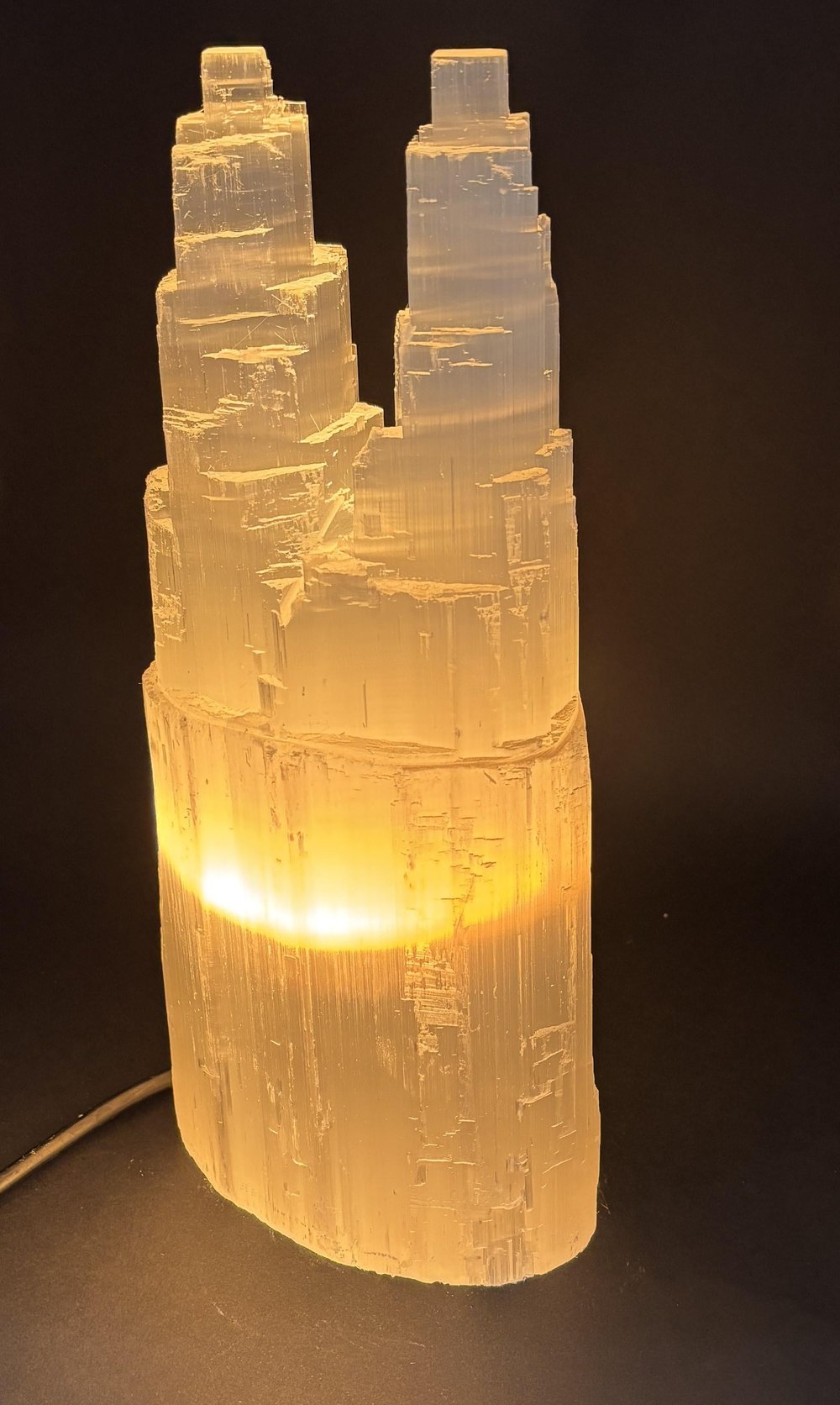 SELENİT DOĞALTAŞ TWİN TOWER LAMBA 30 CM