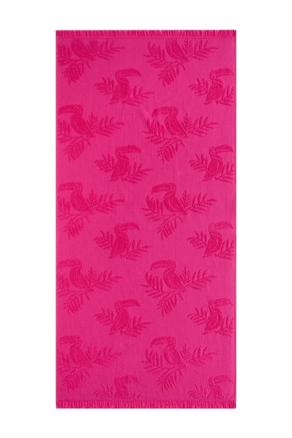 İpekçe %100 Pamuk Flamingo Desenli Plaj Havlusu - Pembe 70x140 cm