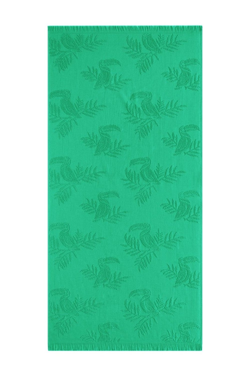 İpekçe %100 Pamuk Flamingo Desenli Plaj Havlusu - Yeşil 70x140 cm