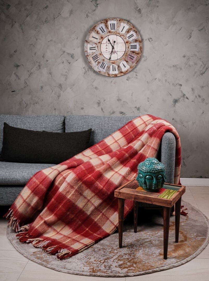 İpekçe 160x220 cm Tek Kişilik Doğal Yün Scotch Battaniye Sıcak Tutan