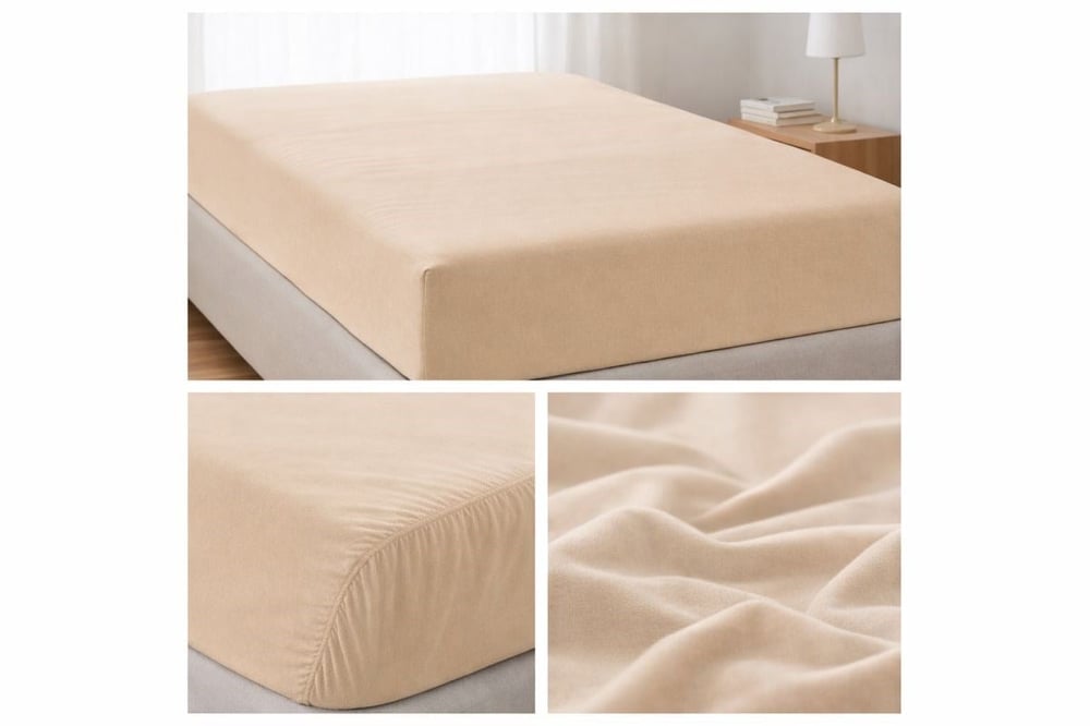 İpekçe Belda Penye Lastikli Çarşaf - 160x200 Çift Kişilik - Bej 120 Gr.
