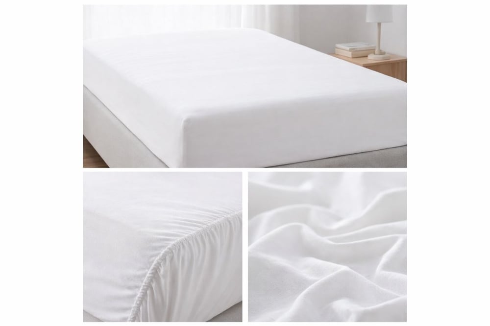 İpekçe Belda Penye Lastikli Çarşaf - 160x200 Çift Kişilik - Beyaz 120 Gr.