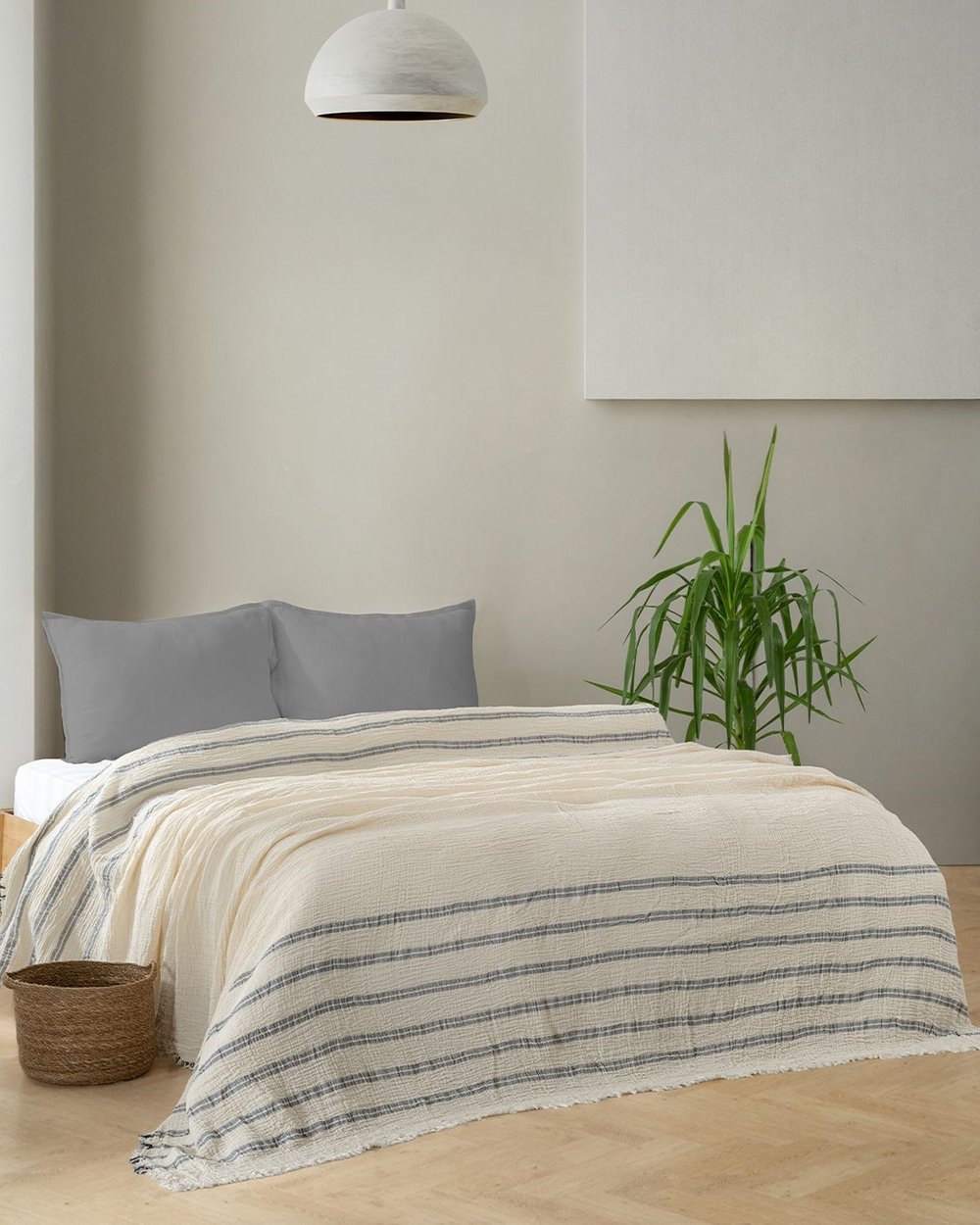 İpekçe Jasmin Serisi Müslin Yatak Örtüsü Çift Kişilik %100 Pamuk 220x240