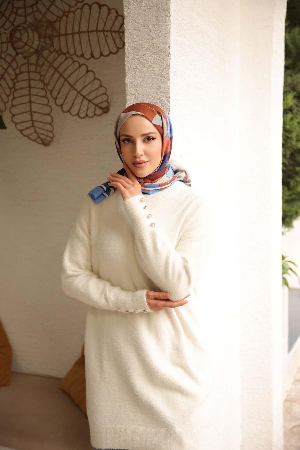 Angora Kol Manşetli Düğmeli Tunik 140125