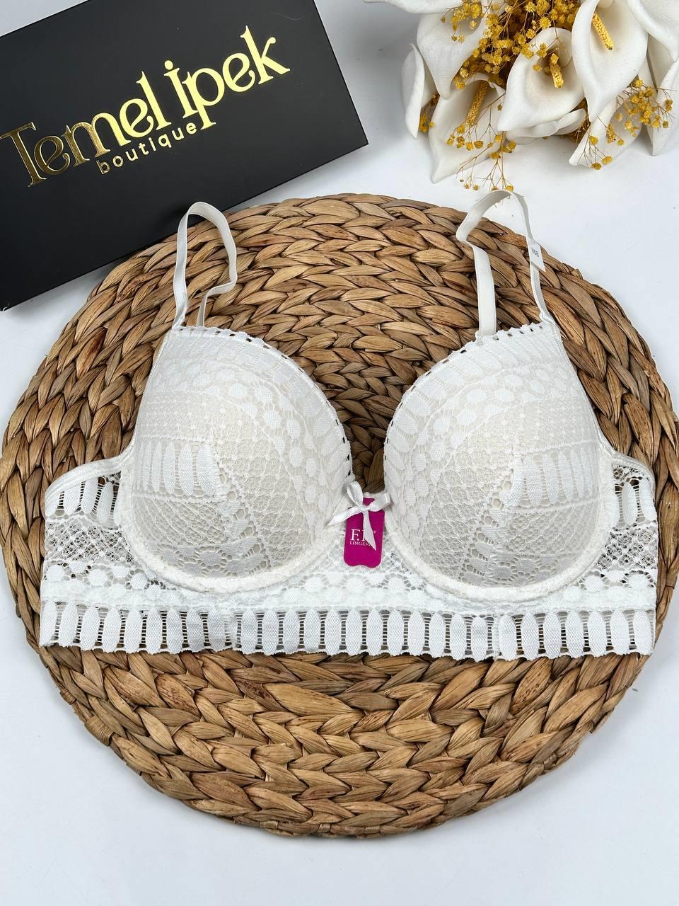 F.K. - Dantelli Desteksiz Balenli B Cup Bralet Sütyen 766