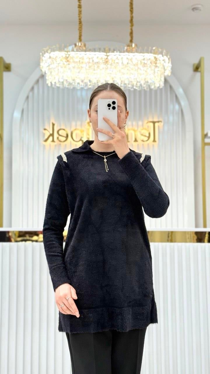 Gömlek Yaka Taşlı Tunik 140443
