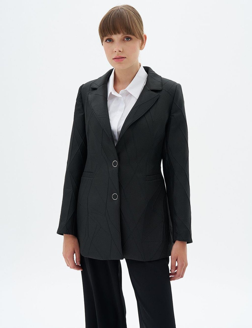 Kayra - Kapak Cepli Blazer Ceket KA-A24-13068