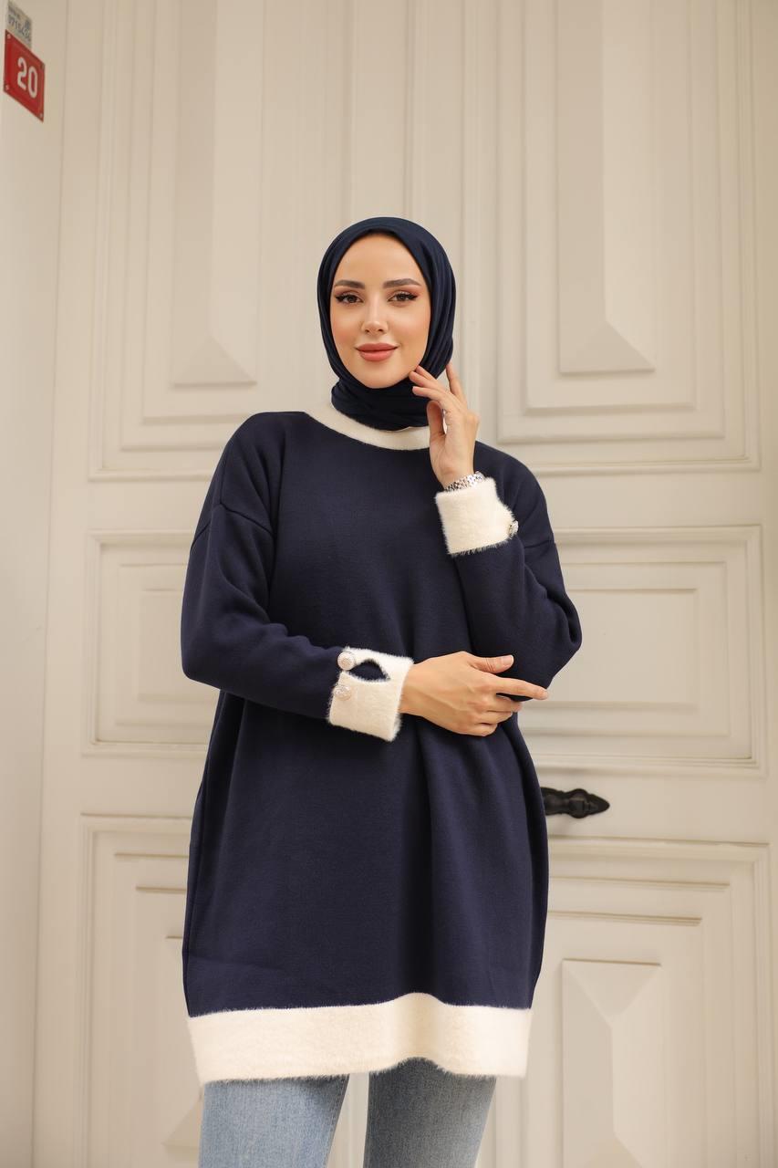 Kedi Sakal Kol Manşetli Tunik 14966
