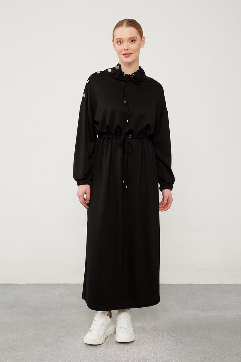 Levidor - Beli Tünelli Pat Detaylı Elbise 330137
