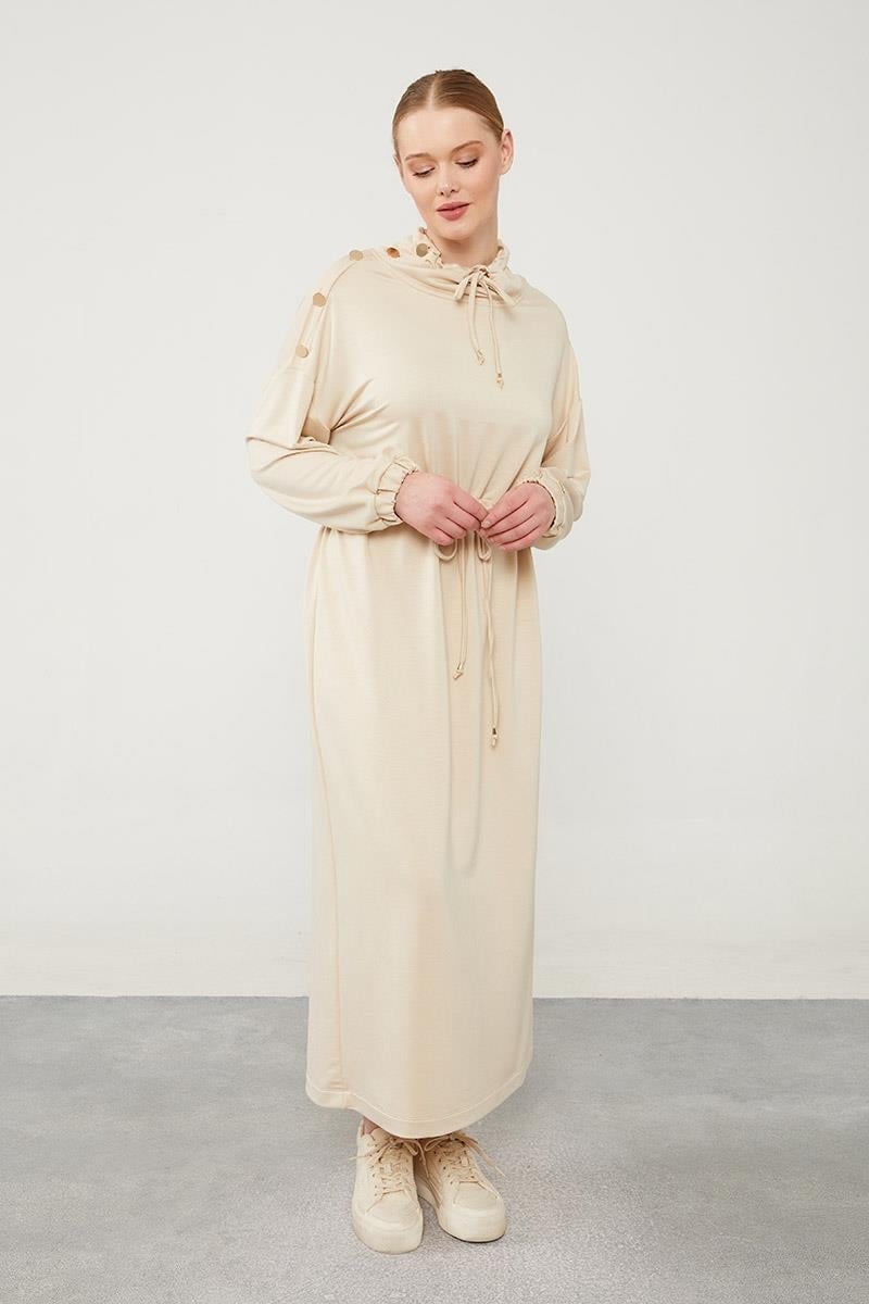 Levidor - Beli Tünelli Pat Detaylı Elbise 330137