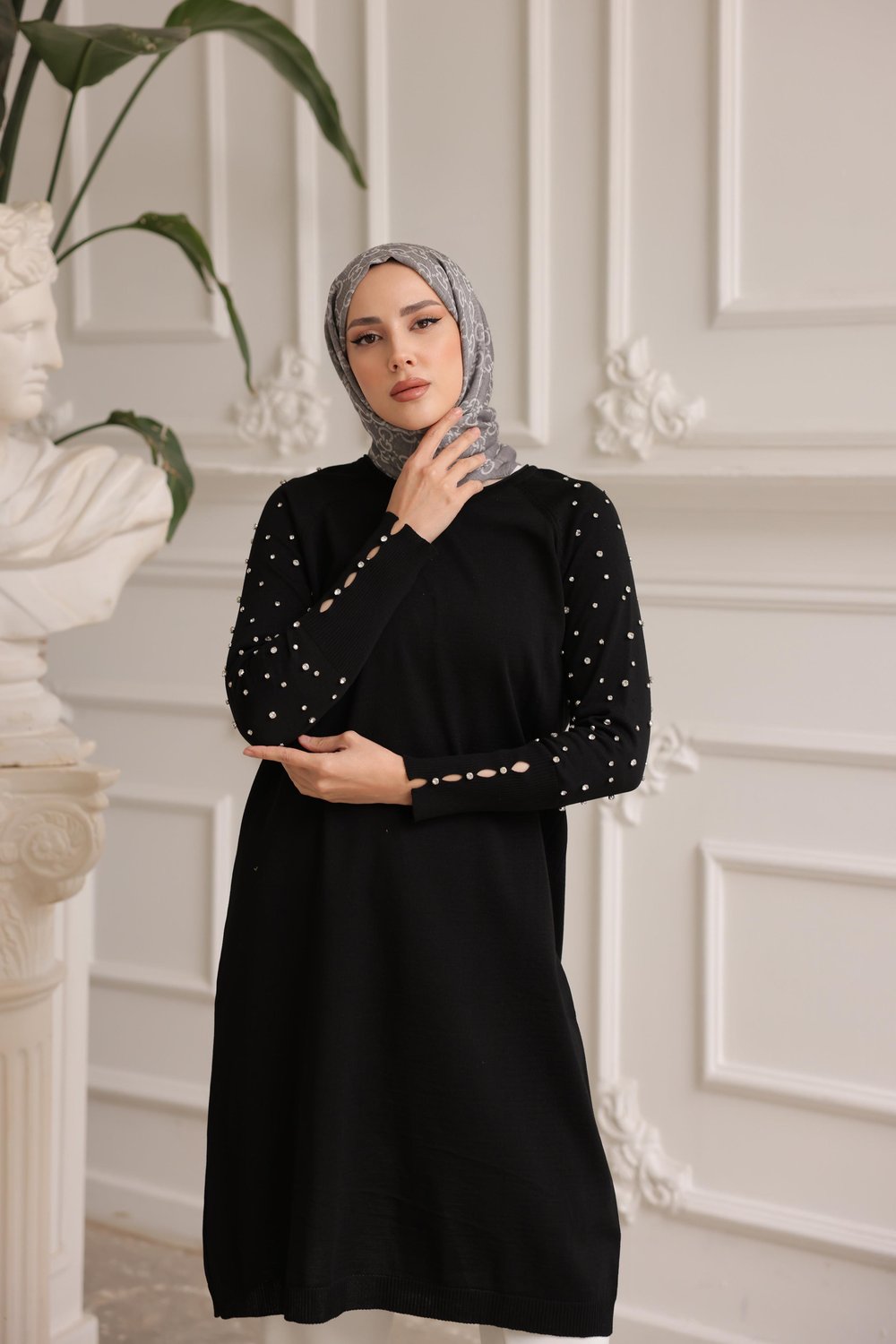 Merserize Kolu Beyoğlu Taşlı Tunik 140151