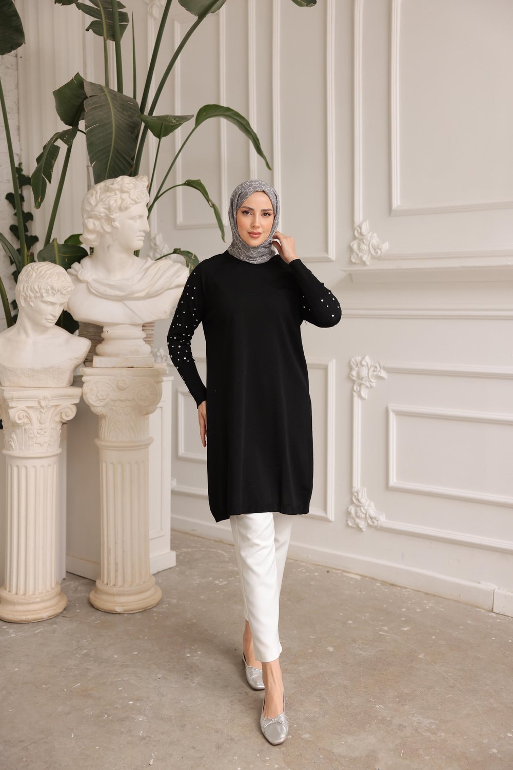 Merserize Kolu Beyoğlu Taşlı Tunik 140151