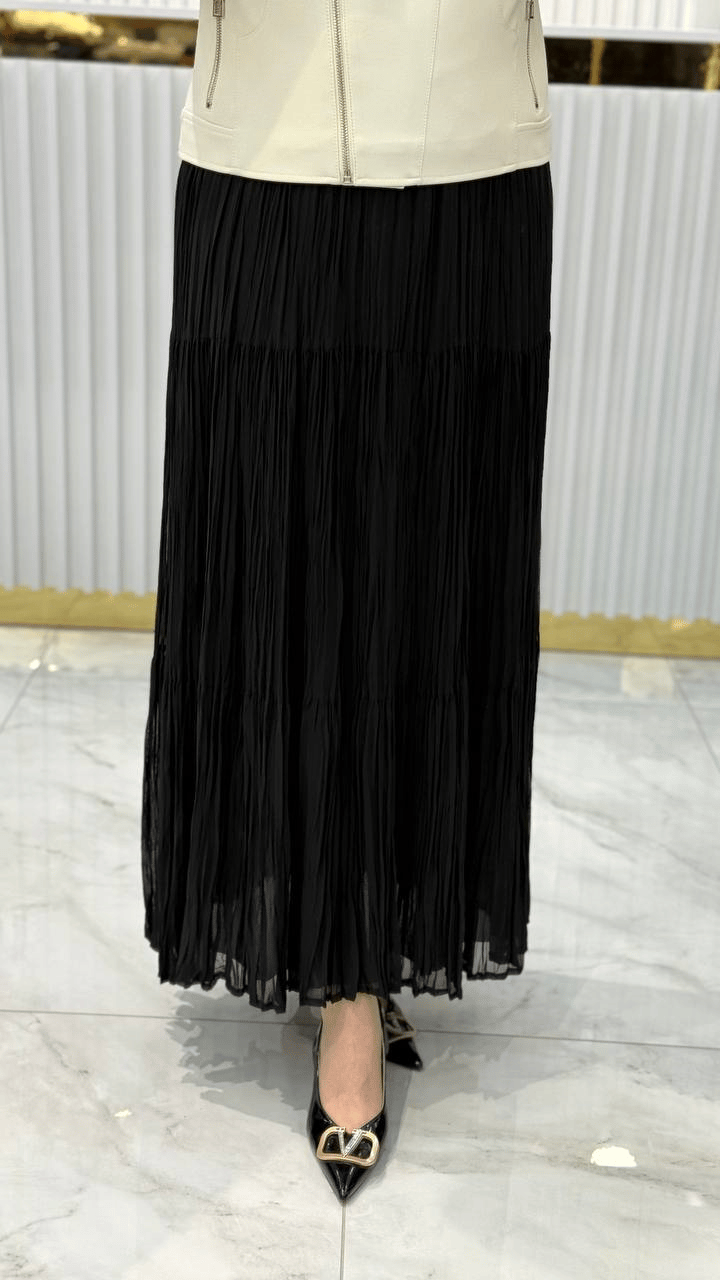 Şifon Piliseli Etek 3406