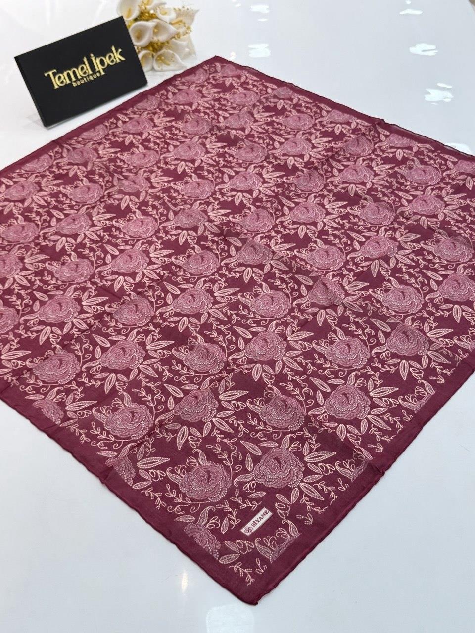 Siyane - El Dikişli Pamuk Eşarp 03219