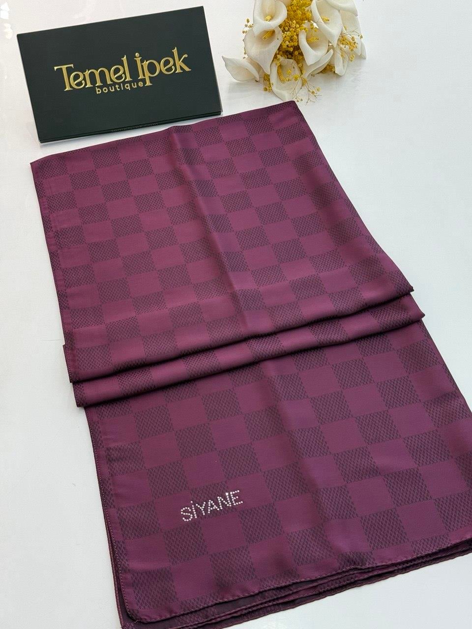 Siyane - Pamuk Jakar Dama Şal 03190