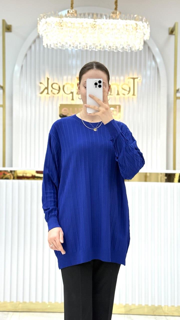 Soğuk Tuşe Oversize Fitilli Tunik 140290