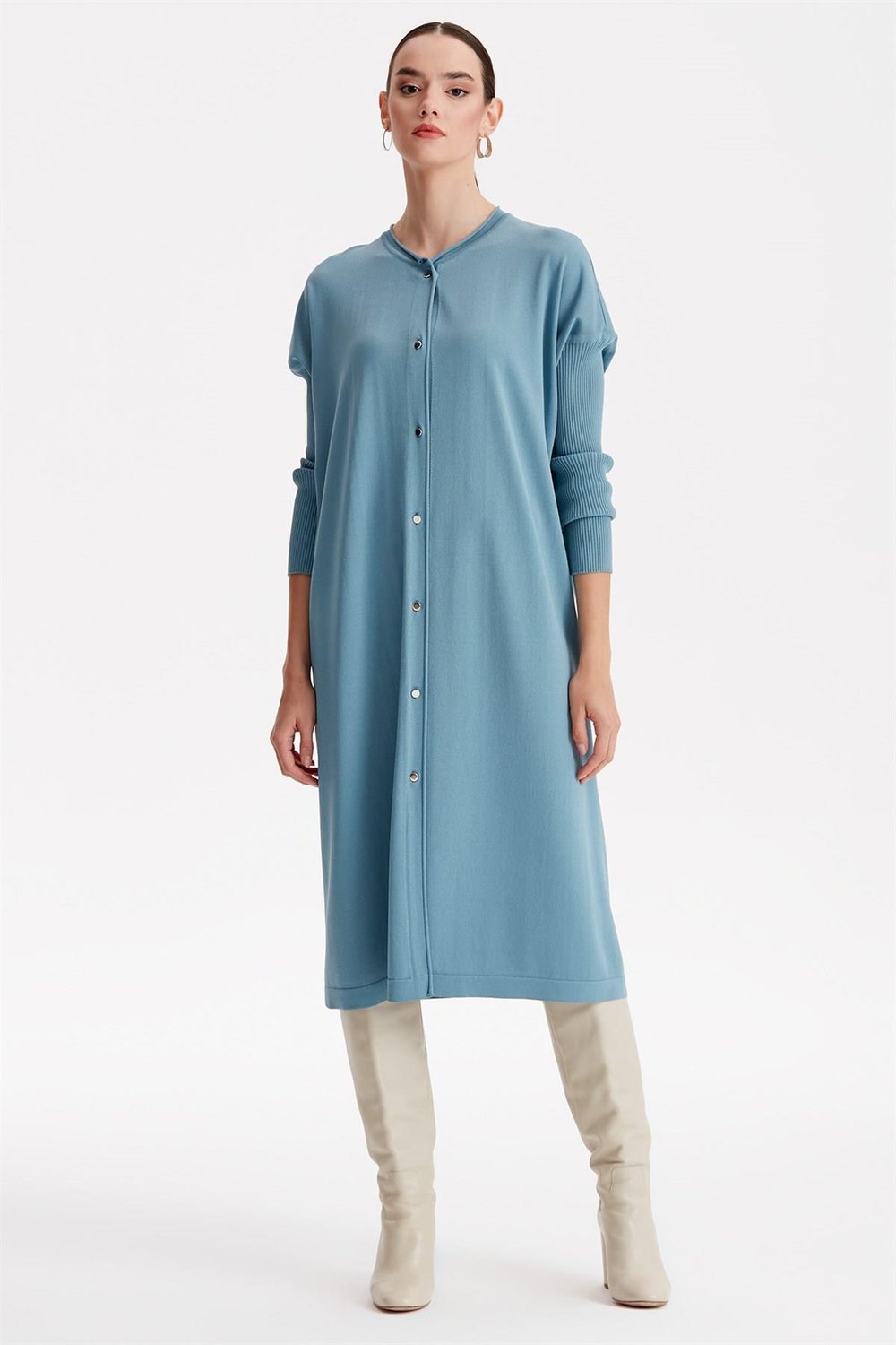 Tığ Triko - Önden Düğmeli Rayon Hırka 21246.1