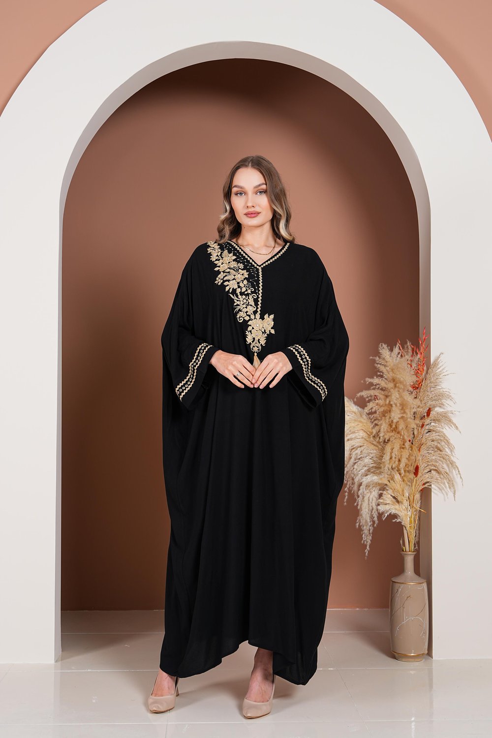 Kadın Nakışlı Büyük Beden Kaftan