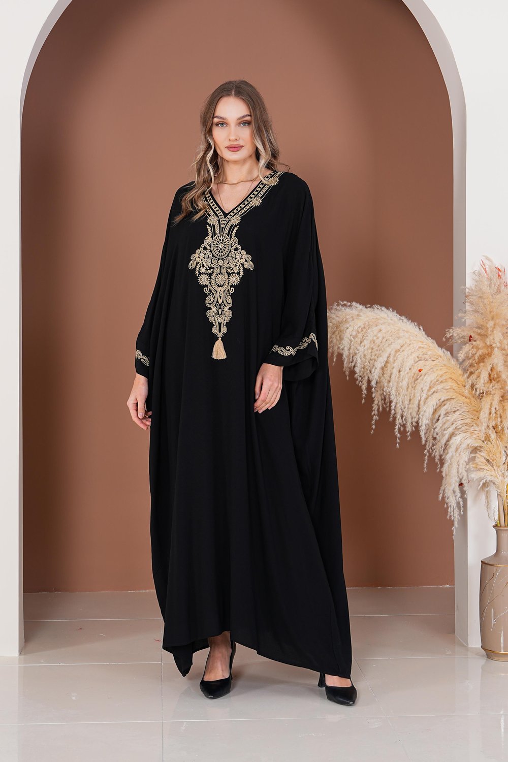 Kadın Nakışlı Büyük Beden Kaftan