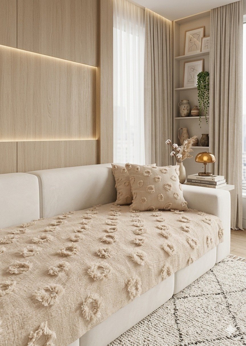 PONPON MODEL KOLTUK ÖRTÜSÜ  100*240