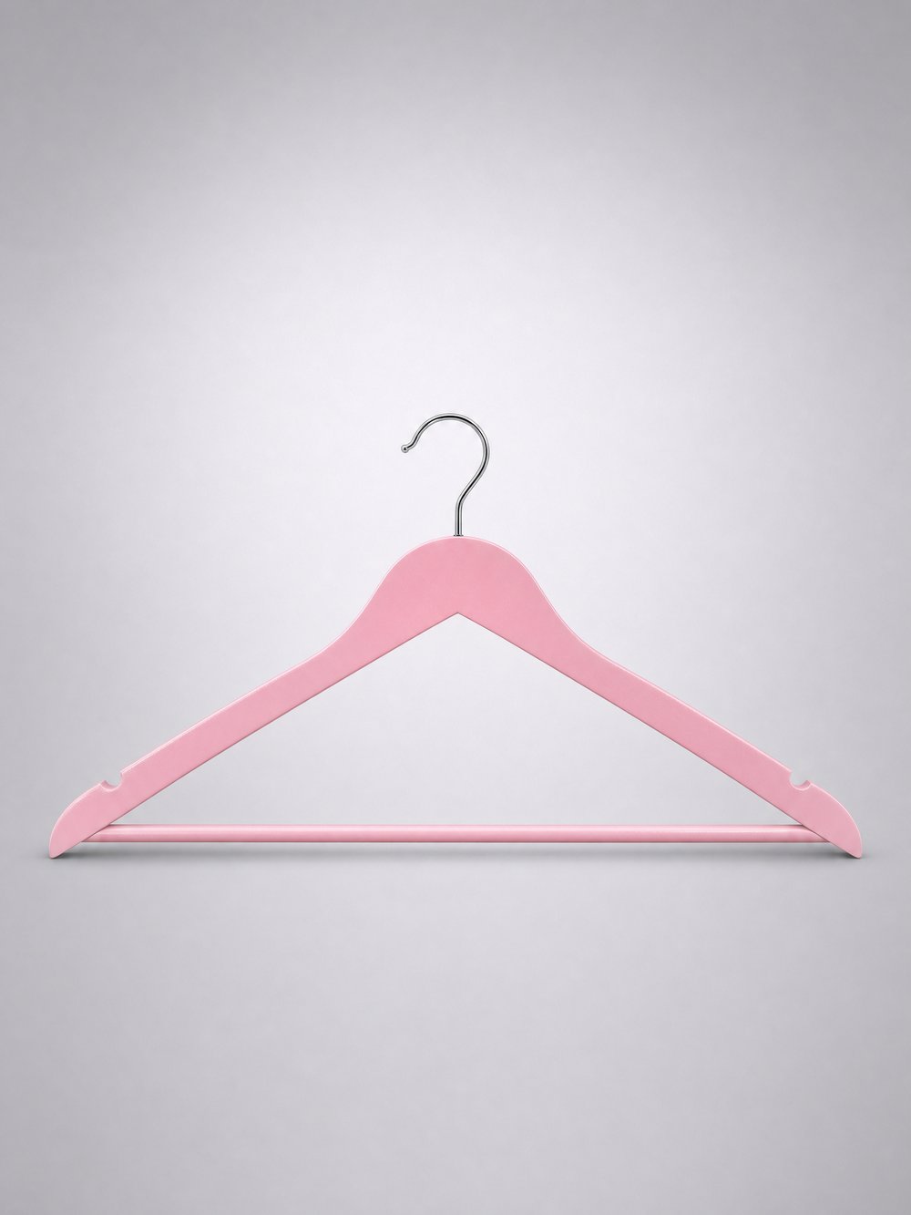 10 Adet Ahşap Pembe Renkli Askı 