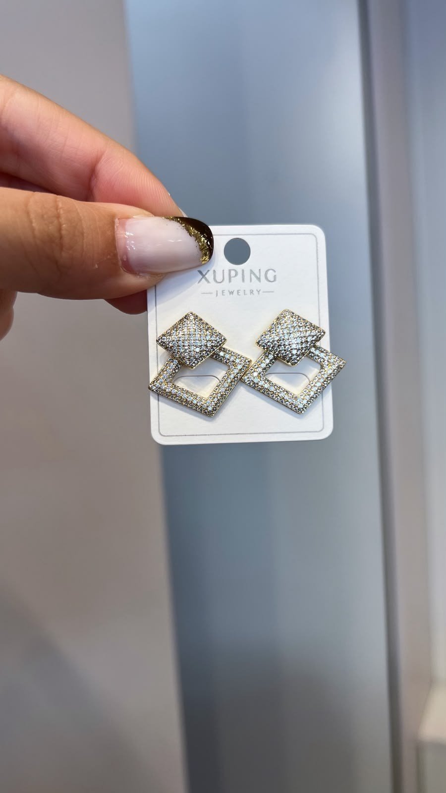 Özel Seri 14K Ful Taş Baklava Model Küpe