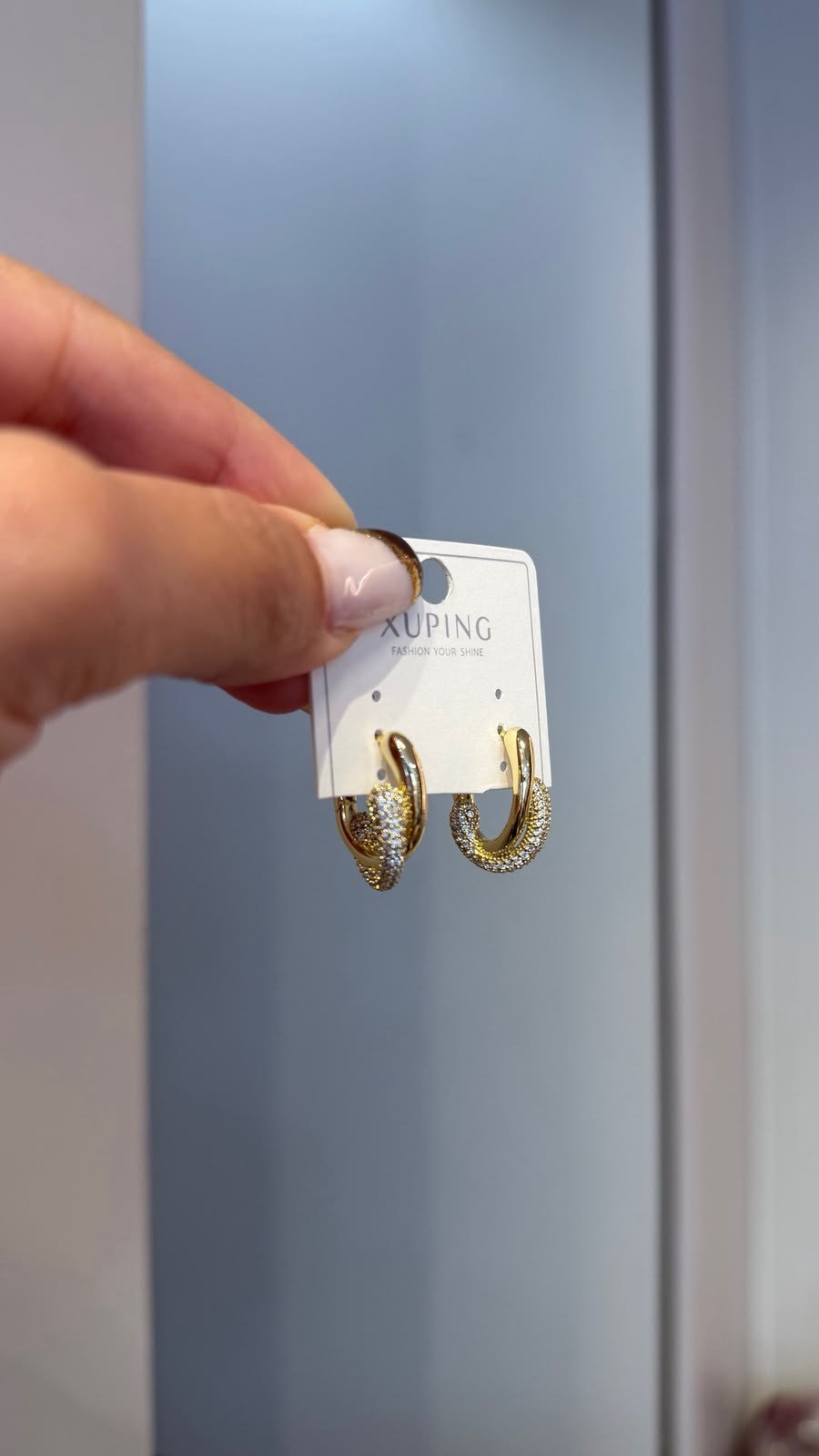 Özel Seri 14K İç İçe Geçmiş Kıvrımlı Halka Küpe