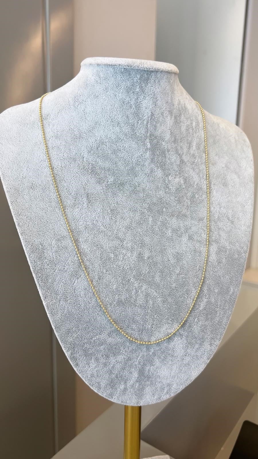 Özel Seri 14K İşlemeli Top Boncuk Kolye - 60 cm