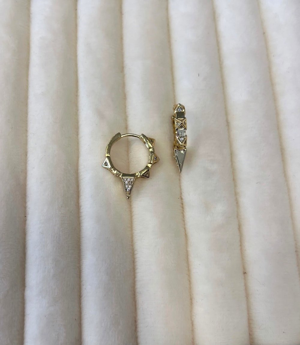 Özel Seri 14K Zımba Model Gold Halka Küpe