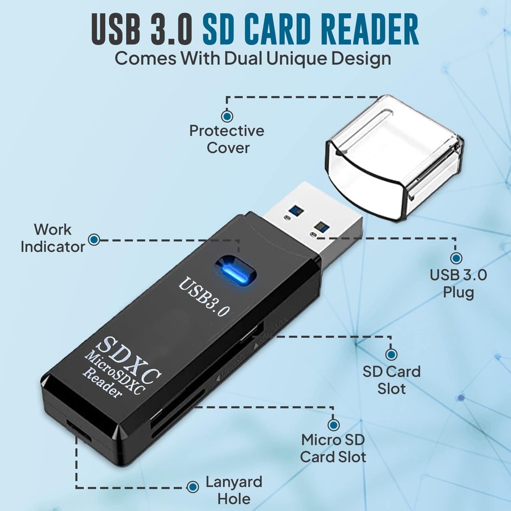2in1 Usb 3.0 Micro Sd Hafiza Karti - Tf Kart Okuyucu Hub Adaptör Veri Aktarici