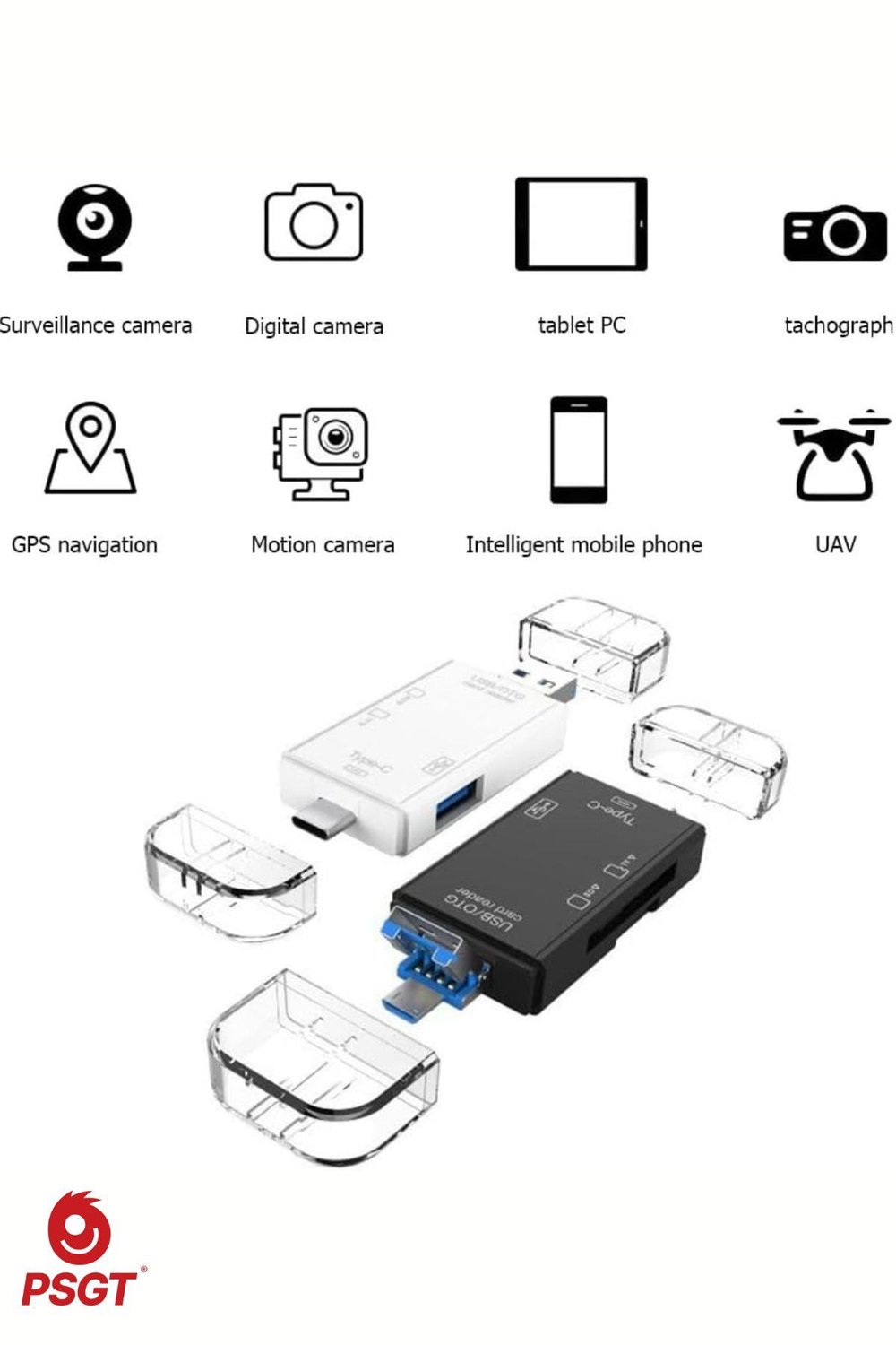 6 in 1 OTG USB kart okuyucu USB0,3 type-c/TF/SD hafıza kartı Laptop aksesuarları adaptörü